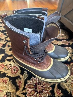 Sorel Brown and Dark Gray Waterproof Rain & Snow Boots